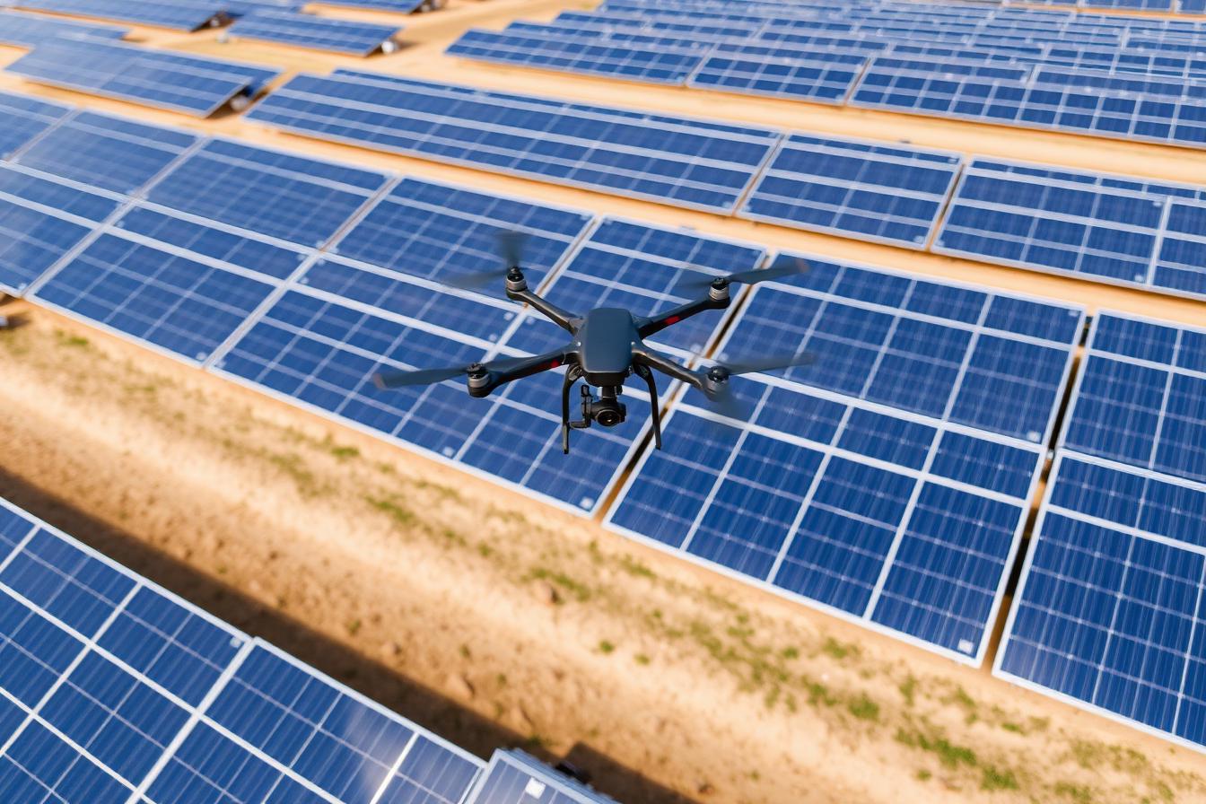 Drone-piloot voert inspectie uit op locatie