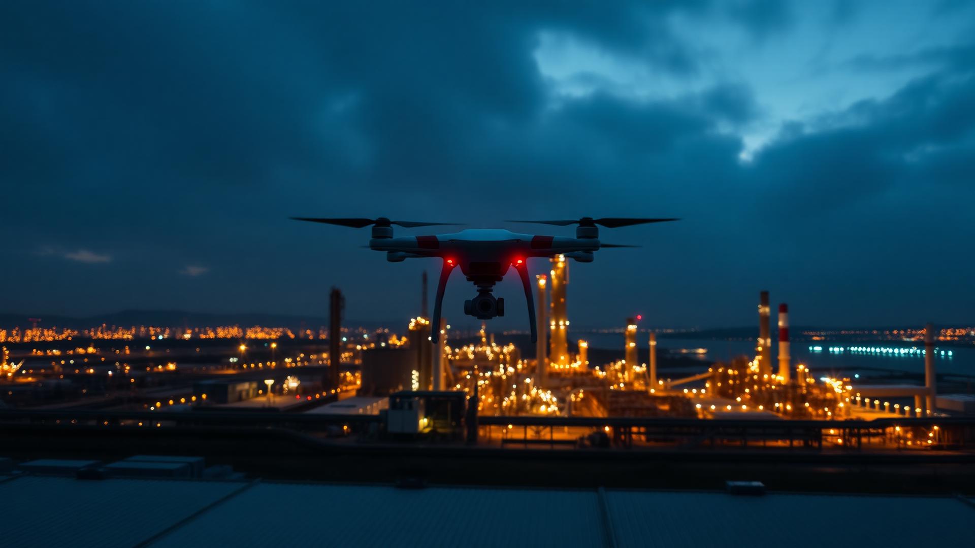 Industriële site gefotografeerd vanuit de lucht door een SynairX drone